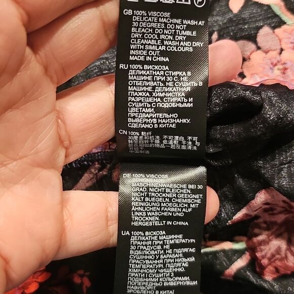 NWT Reiss LENI FITTED FLORAL PRINT Black MIDI Whimsy Fairy DRESS Size 10 *FLAWED - Picture 14 of 16